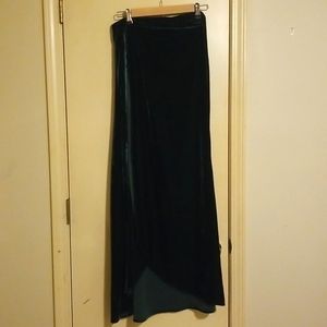 Velvet Green Rap Around Skirt